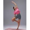 image:imagebaleaf Freeleaf Broadway Womens Biker Shorts with Pockets Dance Yoga Workout Gym Running 5 High Waist Short PantsDark Gray