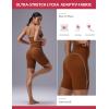 image:imagebaleaf Freeleaf Broadway Womens Biker Shorts with Pockets Dance Yoga Workout Gym Running 8 High Waist Short PantsBrown