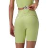 image:imagebaleaf Freeleaf Broadway Womens Biker Shorts with Pockets Dance Yoga Workout Gym Running 8 High Waist Short PantsLight Green