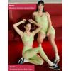 image:imagebaleaf Freeleaf Broadway Womens Biker Shorts with Pockets Dance Yoga Workout Gym Running 8 High Waist Short PantsLight Green