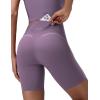 image:imagebaleaf Freeleaf Broadway Womens Biker Shorts with Pockets Dance Yoga Workout Gym Running 8 High Waist Short PantsPurple