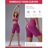 image:imagebaleaf Sweatleaf Womens Biker Shorts 8 Long High Waist Tummy Control Butt Lifting Yoga Workout Running Spandex Short PantsRose Red