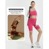 image:imagebaleaf Women 8 Biker Shorts with Pockets High Waisted Workout Short Tummy Control Yoga Gym Spandex Running VolleyballRose Red