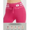 image:imagebaleaf Women 8 Biker Shorts with Pockets High Waisted Workout Short Tummy Control Yoga Gym Spandex Running VolleyballRose Red