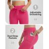 image:imagebaleaf Women 8 Biker Shorts with Pockets High Waisted Workout Short Tummy Control Yoga Gym Spandex Running VolleyballRose Red