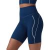 image:imagebaleaf Freeleaf Broadway Womens Biker Shorts with Pockets Dance Yoga Workout Gym Running 8 High Waist Short PantsNavy Blue