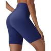 image:imagebaleaf Sweatleaf Womens Biker Shorts 8 Long High Waist Tummy Control Butt Lifting Yoga Workout Running Spandex Short PantsNavy Blue