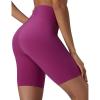 image:imagebaleaf Sweatleaf Womens Biker Shorts 8 Long High Waist Tummy Control Butt Lifting Yoga Workout Running Spandex Short PantsRose Red