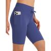 image:imagebaleaf Women 8 Biker Shorts with Pockets High Waisted Workout Short Tummy Control Yoga Gym Spandex Running VolleyballNavy Blue