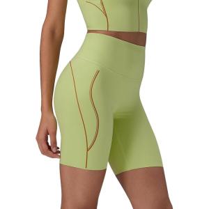 image:imagebaleaf Freeleaf Broadway Womens Biker Shorts with Pockets Dance Yoga Workout Gym Running 8 High Waist Short PantsLight Green