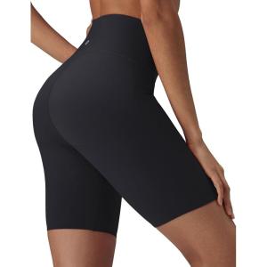image:imagebaleaf Sweatleaf Womens Biker Shorts 8 Long High Waist Tummy Control Butt Lifting Yoga Workout Running Spandex Short PantsBlack