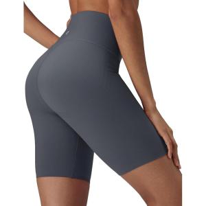 image:imagebaleaf Sweatleaf Womens Biker Shorts 8 Long High Waist Tummy Control Butt Lifting Yoga Workout Running Spandex Short PantsDark Gray