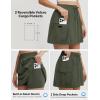 image:imagebaleaf Skorts for Women with Pockets Athletic Skort High Waisted Hiking Cargo Golf Travel Skirts Water Resistant UPF 50Army Green