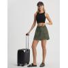 image:imagebaleaf Skorts for Women with Pockets Athletic Skort High Waisted Hiking Cargo Golf Travel Skirts Water Resistant UPF 50Army Green