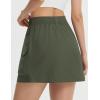 image:imagebaleaf Skorts for Women with Pockets Athletic Skort High Waisted Hiking Cargo Golf Travel Skirts Water Resistant UPF 50Army Green