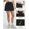 image:imagebaleaf Skorts for Women with Pockets Athletic Skort High Waisted Hiking Cargo Golf Travel Skirts Water Resistant UPF 50Black