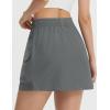 image:imagebaleaf Skorts for Women with Pockets Athletic Skort High Waisted Hiking Cargo Golf Travel Skirts Water Resistant UPF 50Dark Gray