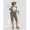 image:imagebaleaf Womens 15 Long Shorts with 7 Pockets Knee Length Hiking Bermuda Shorts Lightweight Quick Dry Cargo CaprisArmy Green