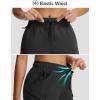 image:imagebaleaf Womens 15 Long Shorts with 7 Pockets Knee Length Hiking Bermuda Shorts Lightweight Quick Dry Cargo CaprisBlack