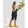 image:imagebaleaf Womens 15 Long Shorts with 7 Pockets Knee Length Hiking Bermuda Shorts Lightweight Quick Dry Cargo CaprisBlack