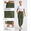 image:imagebaleaf Womens 26 Travel Pants with Zipper Pockets Petite Ankle Slacks Lightweight Stretch Quick Dry Cargo Summer CoolArmy Green