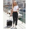 image:imagebaleaf Womens 26 Travel Pants with Zipper Pockets Petite Ankle Slacks Lightweight Stretch Quick Dry Cargo Summer CoolBlack