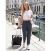 image:imagebaleaf Womens 26 Travel Pants with Zipper Pockets Petite Ankle Slacks Lightweight Stretch Quick Dry Cargo Summer CoolDark Gray