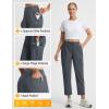 image:imagebaleaf Womens 26 Travel Pants with Zipper Pockets Petite Ankle Slacks Lightweight Stretch Quick Dry Cargo Summer CoolDark Gray