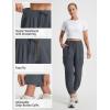 image:imagebaleaf Womens 26 Travel Pants with Zipper Pockets Petite Ankle Slacks Lightweight Stretch Quick Dry Cargo Summer CoolDark Gray