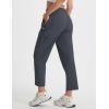 image:imagebaleaf Womens 26 Travel Pants with Zipper Pockets Petite Ankle Slacks Lightweight Stretch Quick Dry Cargo Summer CoolDark Gray