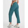 image:imagebaleaf Womens 26 Travel Pants with Zipper Pockets Petite Ankle Slacks Lightweight Stretch Quick Dry Cargo Summer CoolDark Green