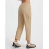 image:imagebaleaf Womens 26 Travel Pants with Zipper Pockets Petite Ankle Slacks Lightweight Stretch Quick Dry Cargo Summer CoolKhaki
