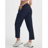 image:imagebaleaf Womens 26 Travel Pants with Zipper Pockets Petite Ankle Slacks Lightweight Stretch Quick Dry Cargo Summer CoolNavy Blue