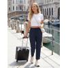 image:imagebaleaf Womens 26 Travel Pants with Zipper Pockets Petite Ankle Slacks Lightweight Stretch Quick Dry Cargo Summer CoolNavy Blue