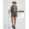 image:imagebaleaf Womens 5 Hiking Shorts with Zipper Pockets Lightweight Water Resistant Strech Quick Dry Golf Athletic ShortsArmy Green