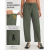 image:imagebaleaf Womens Barrel Pants Water Resistant Lightweight Travel Sweatpants Hiking Ankle Trousers with 5 Pockets Casual SlacksArmy Green