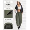 image:imagebaleaf Womens Barrel Pants Water Resistant Lightweight Travel Sweatpants Hiking Ankle Trousers with 5 Pockets Casual SlacksArmy Green