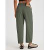 image:imagebaleaf Womens Barrel Pants Water Resistant Lightweight Travel Sweatpants Hiking Ankle Trousers with 5 Pockets Casual SlacksArmy Green