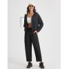 image:imagebaleaf Womens Barrel Pants Water Resistant Lightweight Travel Sweatpants Hiking Ankle Trousers with 5 Pockets Casual SlacksBlack