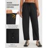 image:imagebaleaf Womens Barrel Pants Water Resistant Lightweight Travel Sweatpants Hiking Ankle Trousers with 5 Pockets Casual SlacksBlack
