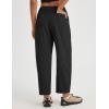 image:imagebaleaf Womens Barrel Pants Water Resistant Lightweight Travel Sweatpants Hiking Ankle Trousers with 5 Pockets Casual SlacksBlack