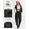 image:imagebaleaf Womens Barrel Pants Water Resistant Lightweight Travel Sweatpants Hiking Ankle Trousers with 5 Pockets Casual SlacksBlack