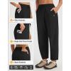 image:imagebaleaf Womens Barrel Pants Water Resistant Lightweight Travel Sweatpants Hiking Ankle Trousers with 5 Pockets Casual SlacksBlack
