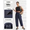 image:imagebaleaf Womens Barrel Pants Water Resistant Lightweight Travel Sweatpants Hiking Ankle Trousers with 5 Pockets Casual SlacksNavy Blue