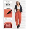 image:imagebaleaf Womens Barrel Pants Water Resistant Lightweight Travel Sweatpants Hiking Ankle Trousers with 5 Pockets Casual SlacksRust