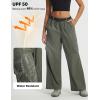 image:imagebaleaf Womens Lightweight Pants Quick Dry Wide Leg Hiking Water Resistant with 4 Pockets Travel Baggy Parachute Cargo PantArmy Green