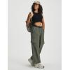 image:imagebaleaf Womens Lightweight Pants Quick Dry Wide Leg Hiking Water Resistant with 4 Pockets Travel Baggy Parachute Cargo PantArmy Green