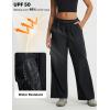 image:imagebaleaf Womens Lightweight Pants Quick Dry Wide Leg Hiking Water Resistant with 4 Pockets Travel Baggy Parachute Cargo PantBlack