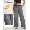 image:imagebaleaf Womens Lightweight Pants Quick Dry Wide Leg Hiking Water Resistant with 4 Pockets Travel Baggy Parachute Cargo PantDark Gray