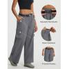 image:imagebaleaf Womens Lightweight Pants Quick Dry Wide Leg Hiking Water Resistant with 4 Pockets Travel Baggy Parachute Cargo PantDark Gray